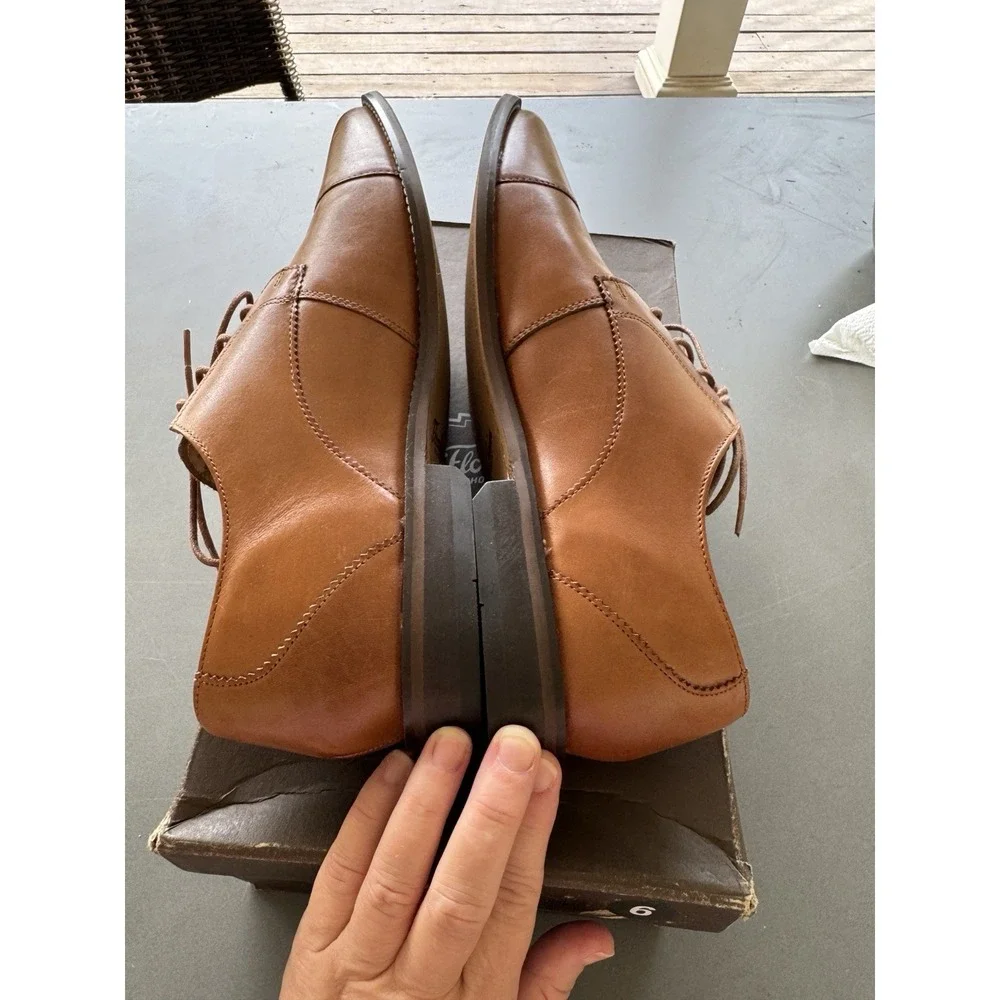 Florsheim Montinaro Cap Toe Men Dress Shoes Size 10.5 Saddle Tan Leather Oxford‎
